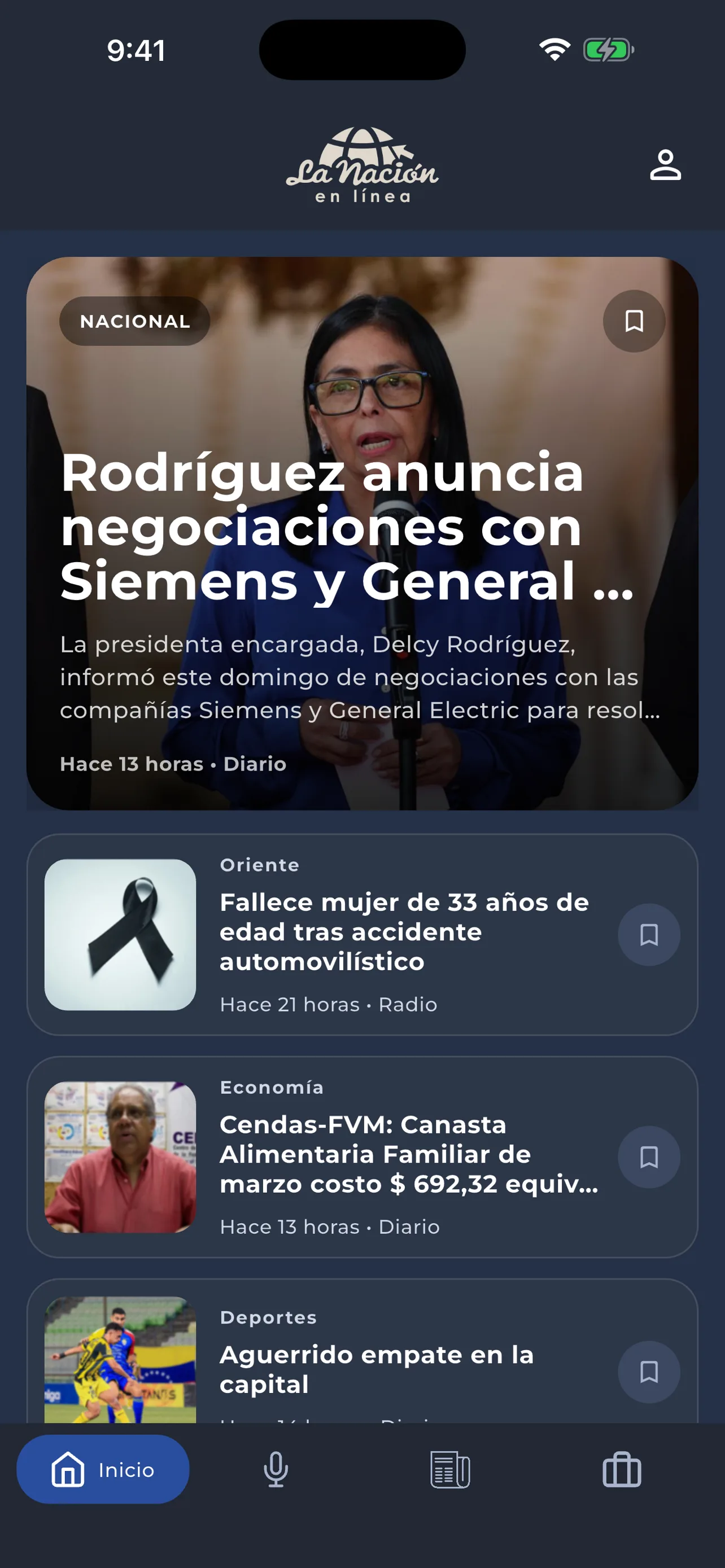 App La Nación — Inicio